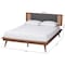 Baxton Studio Delfina Mid-Century Modern Dark Grey Fabric and Walnut Brown Finished Wood Full Size Platform Bed 239-12635-9801-ZORO - alternate 6